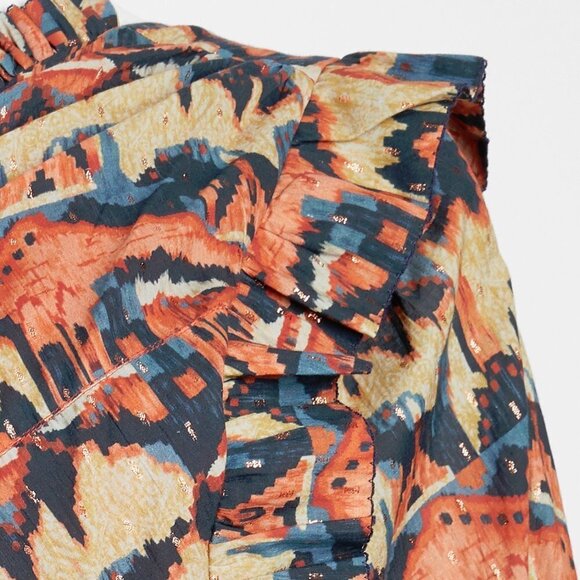 NWT Chufy one sleeve geometric & metallic accents mini dress, M - Picture 9 of 11